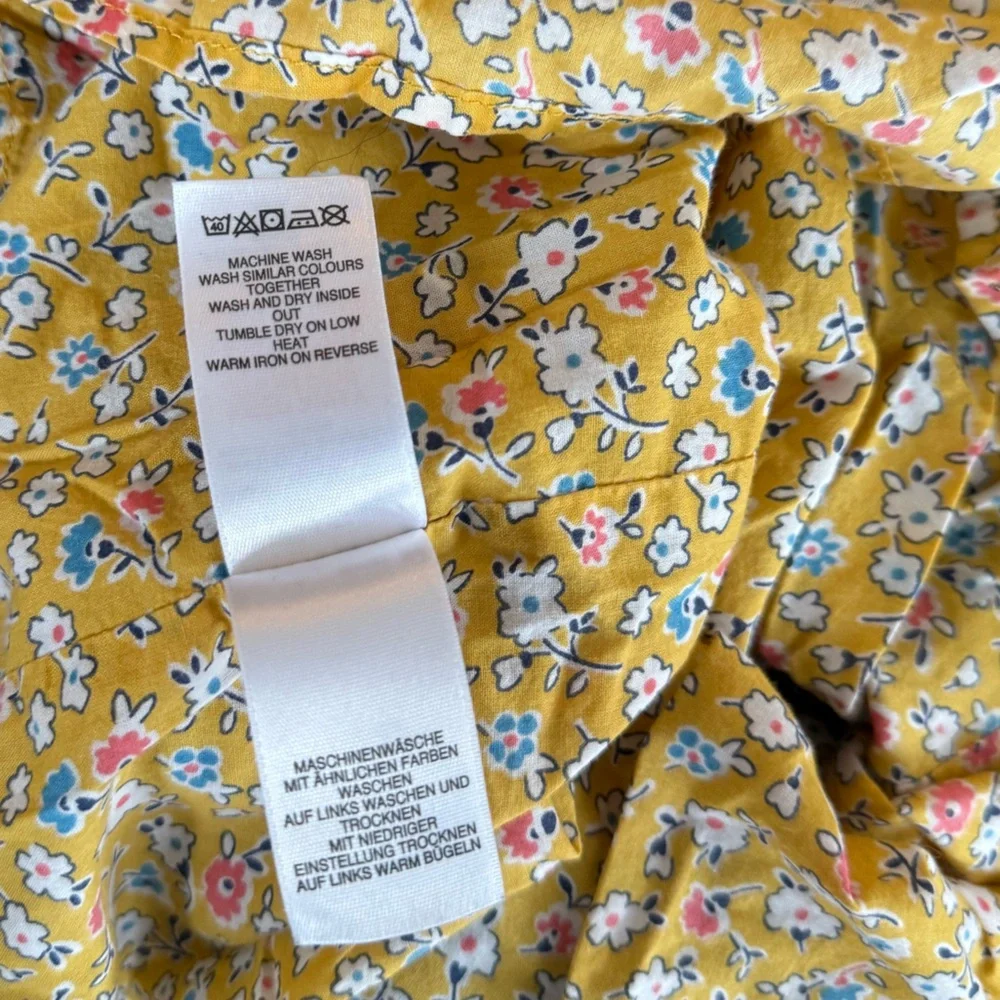 Baby Boden Elephant Appliqué Grey Corduroy‎ Jumper Dress Yellow Lining 12-18 mo